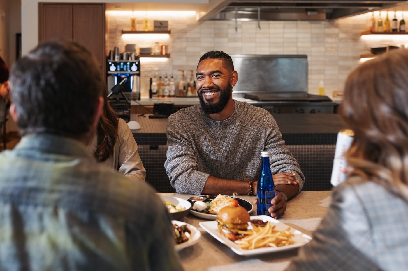 Guests eating together at Rook