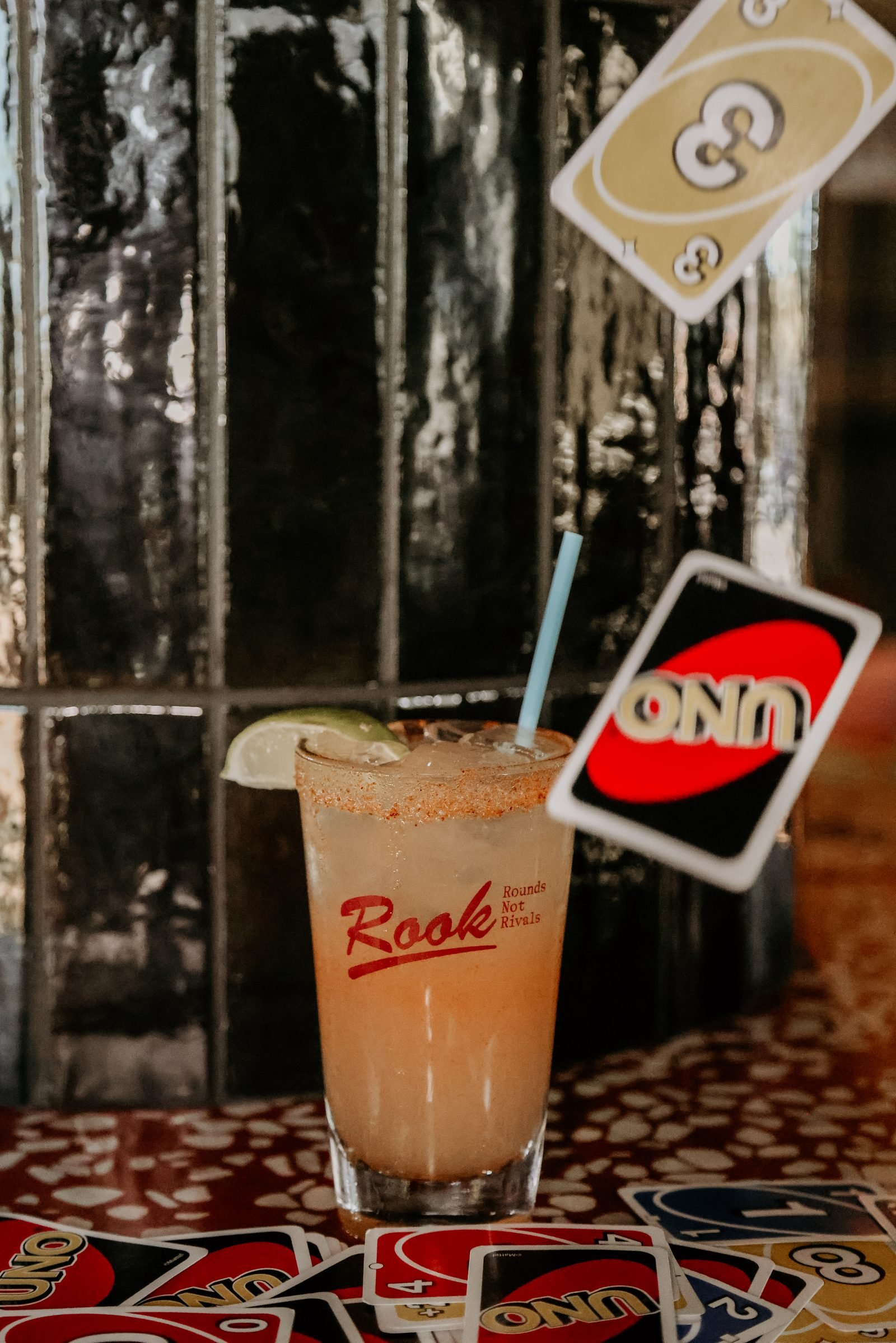 Cocktails served at the Rook rooftop bar