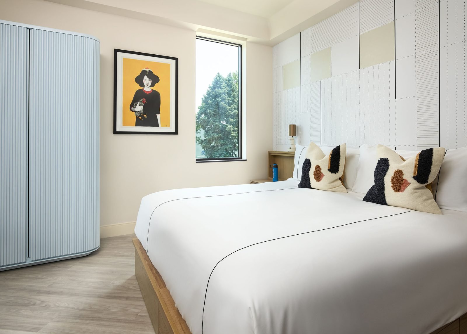 Bright Catbird studio bedroom